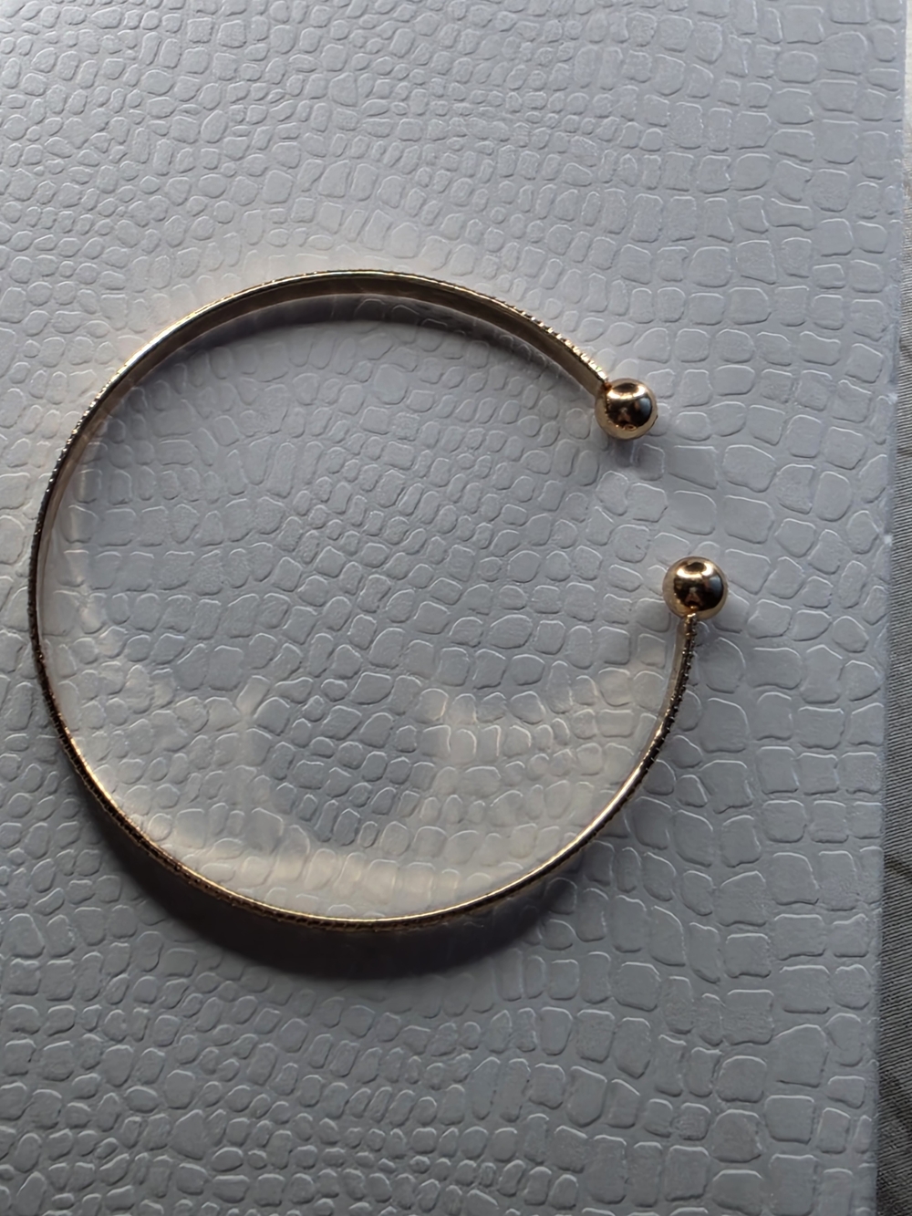 Gold-Tone Textured Square Link Bangle - Picture 3 of 3